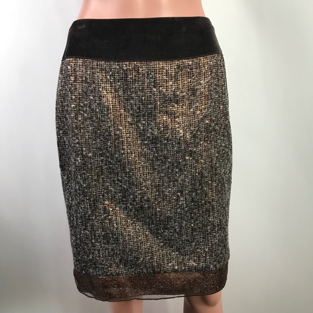 Magaschoni Brown Sequin Skirt Size 10 Brand New - Picture 5 of 7